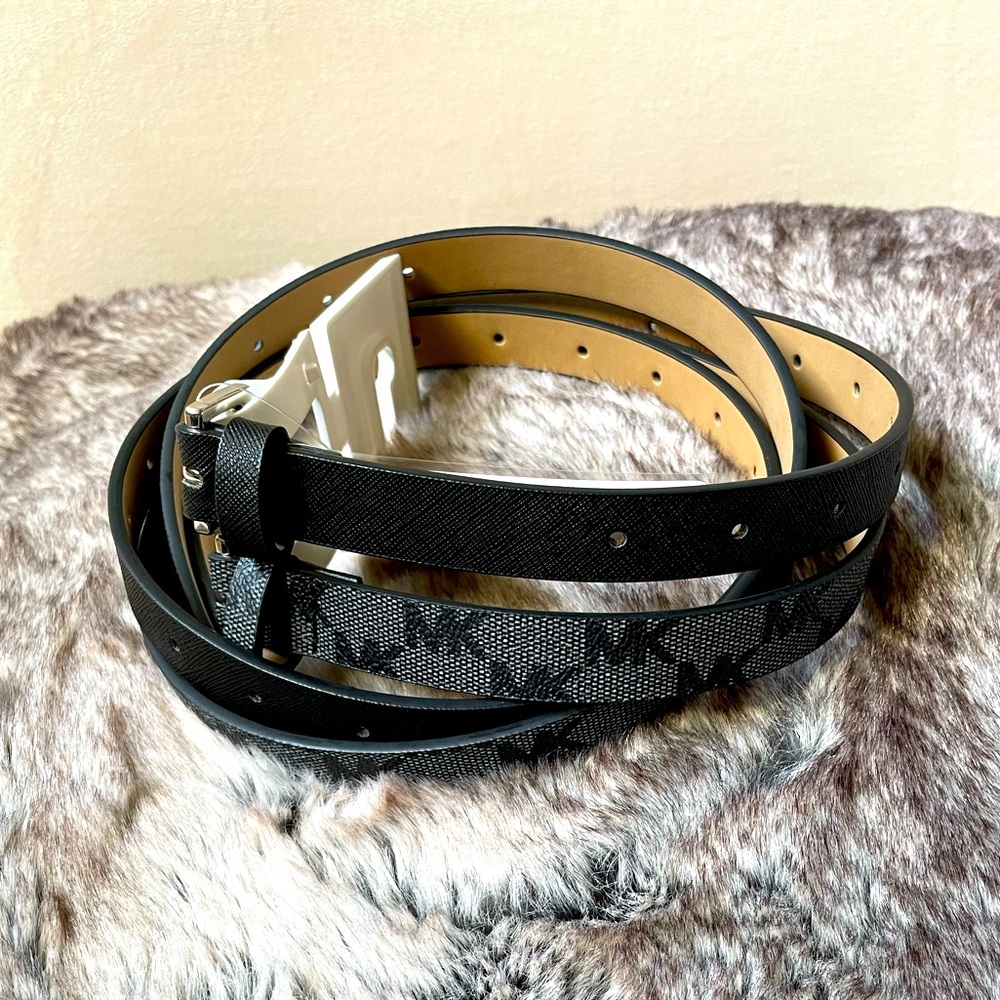 NWT|Michael Kors Women’s Skinny Belt, Set of 2 (L)